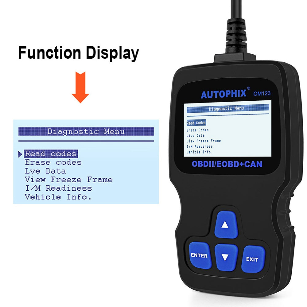AUTOPHIX OM123 Portable OBD2 Scanner Car Diagnostic Tool Automotive Scanner EOBD Code Reader - Orange AUTOPHIX OM123 Portable OBD2 Scanner Car Diagnostic Tool Automotive Scanner EOBD Code Reader - Orange